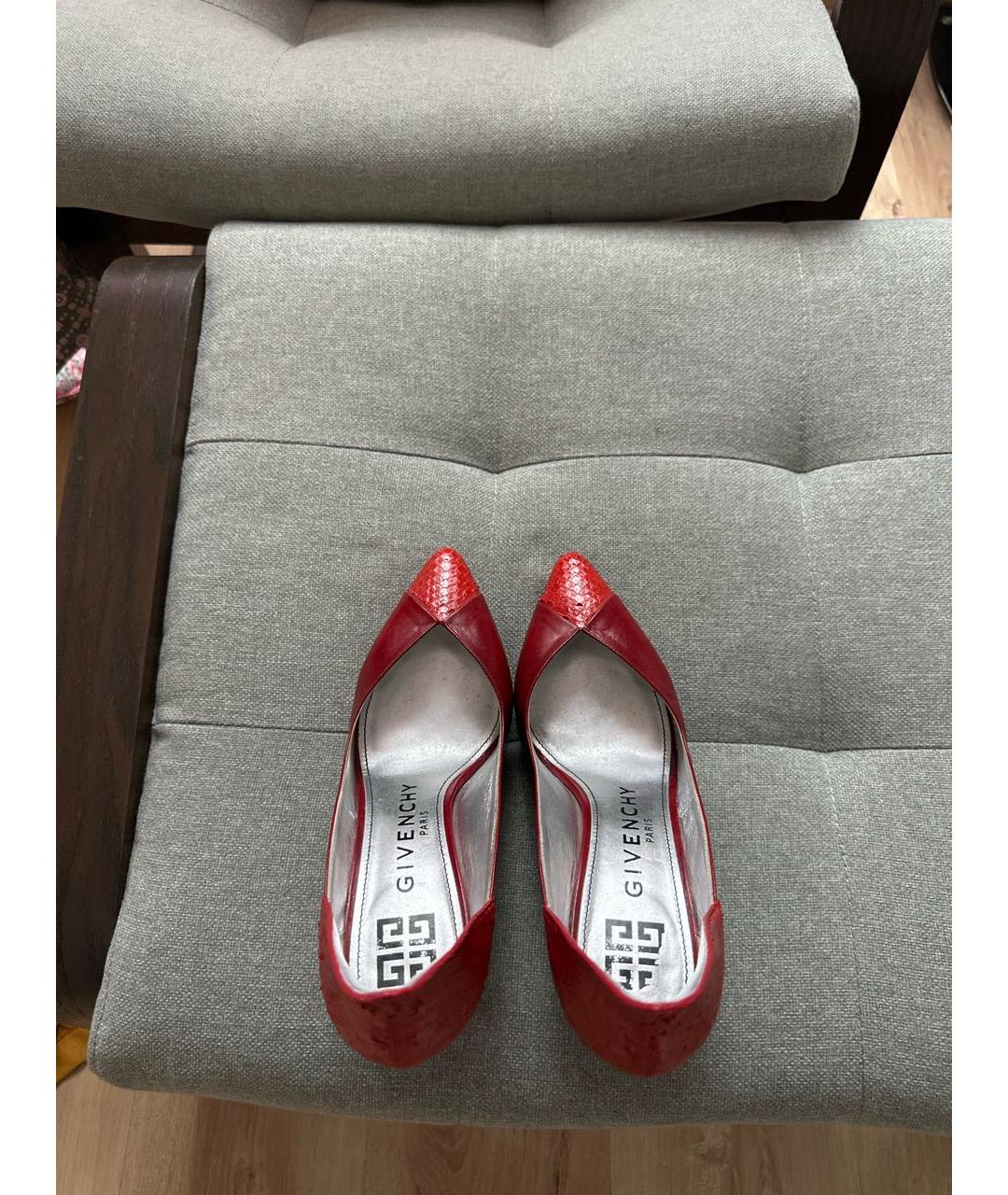 GIVENCHY Красные кожаные туфли, фото 3