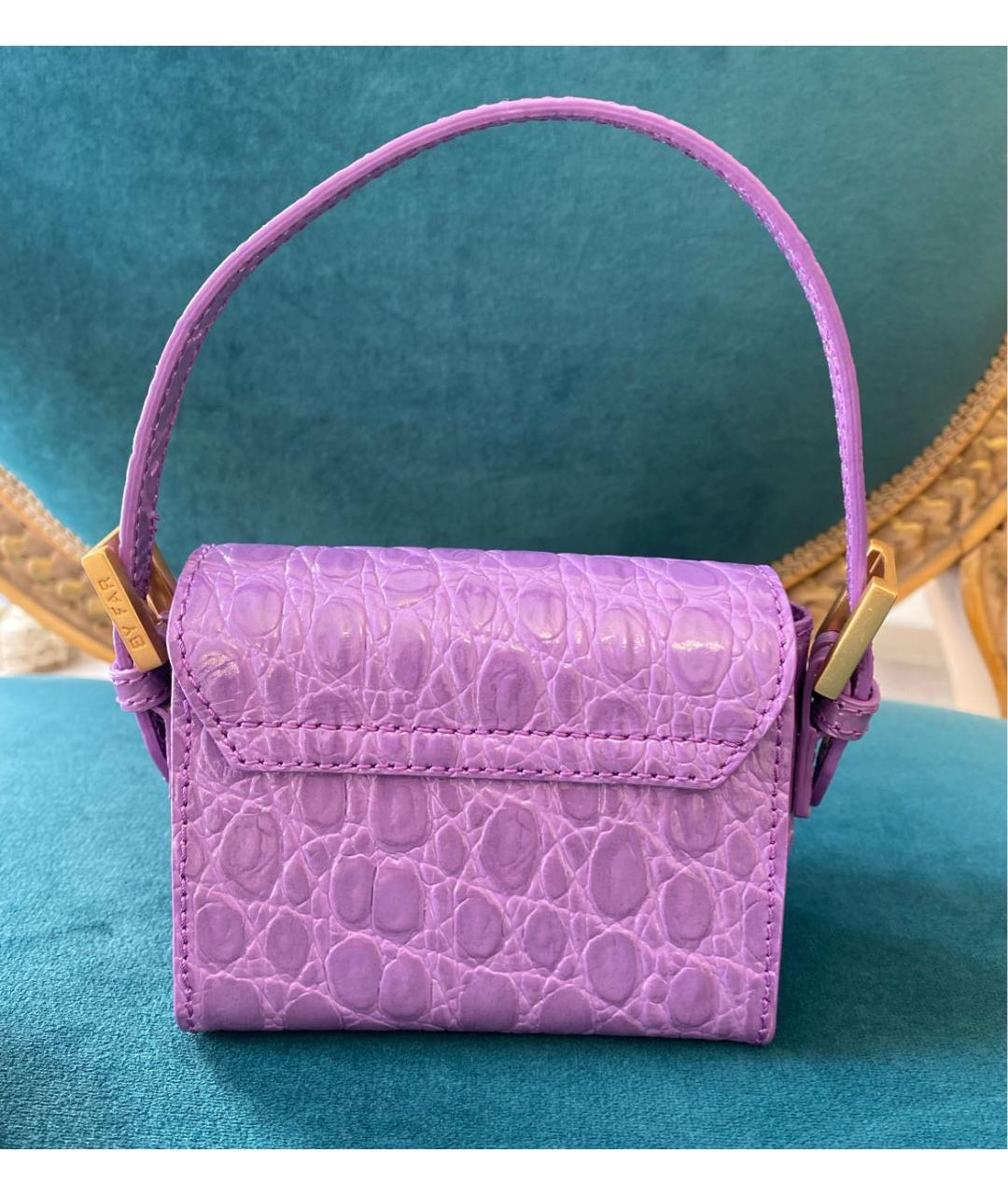 BY FAR Фиолетовая кожаная сумка с короткими ручками, фото 3