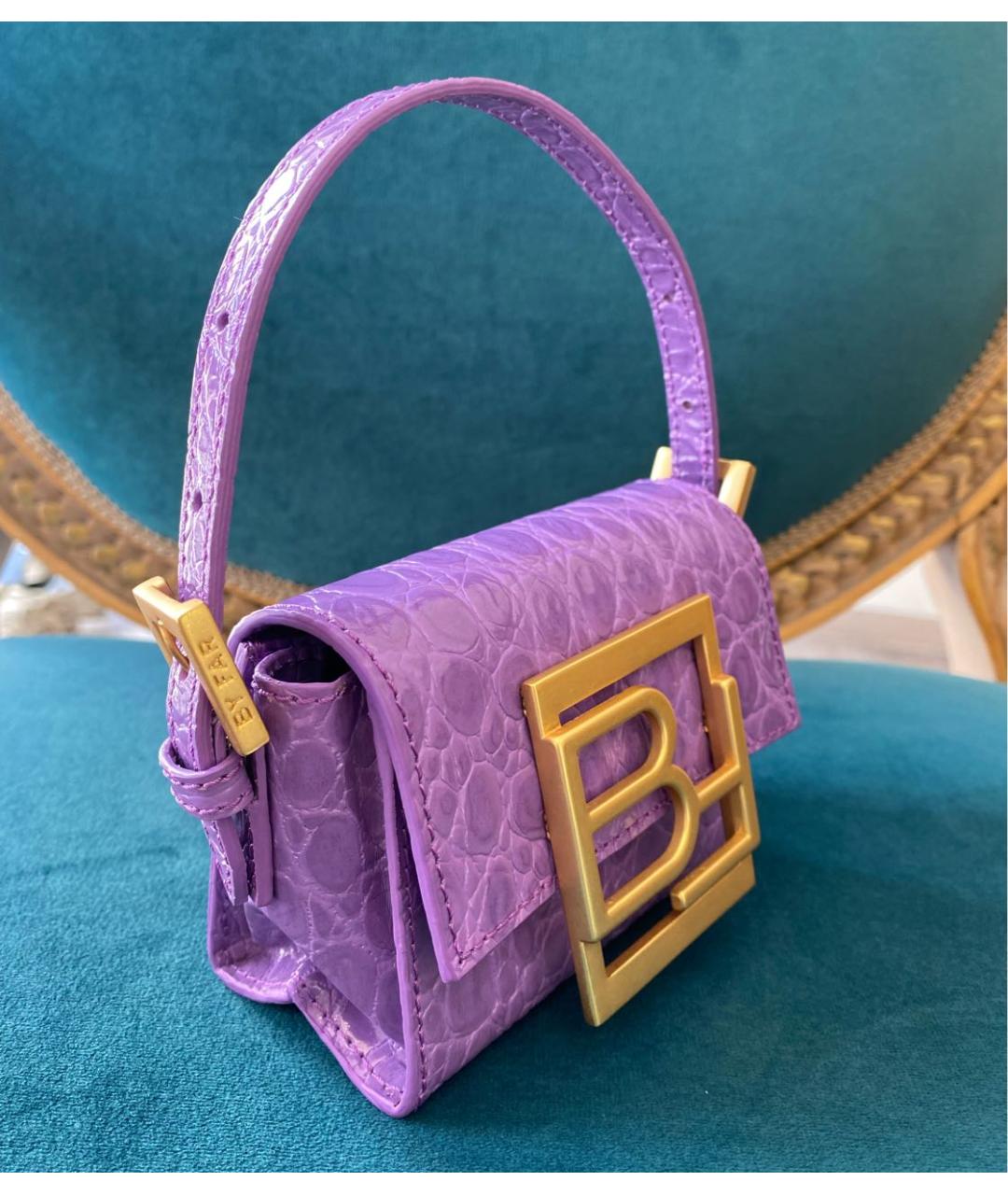 BY FAR Фиолетовая кожаная сумка с короткими ручками, фото 2