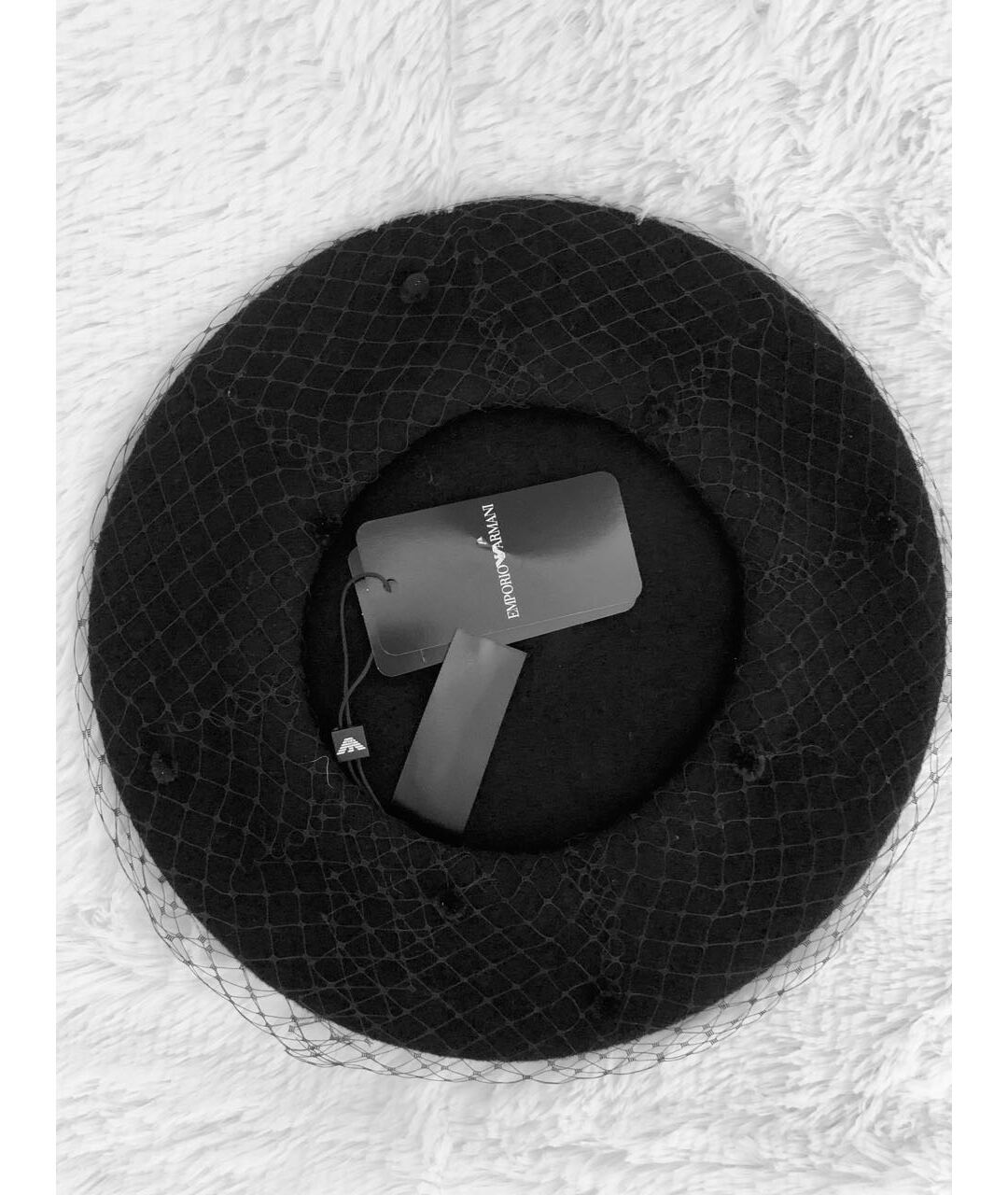 EMPORIO ARMANI Черная шерстяная шапка, фото 2