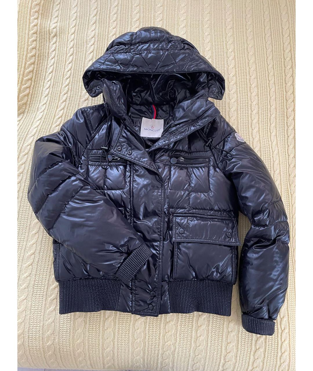 MONCLER Черный полиамидовый пуховик, фото 3