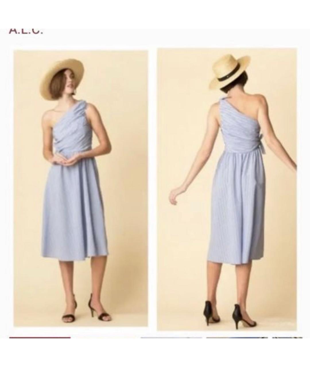 A.L.C. Голубое вискозное повседневное платье, фото 2