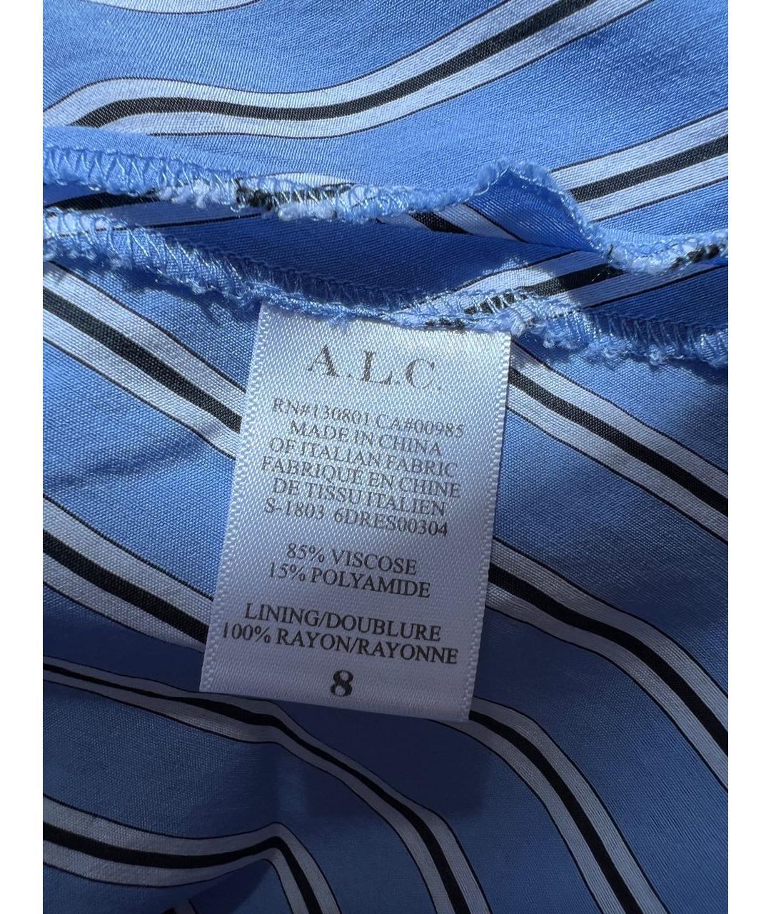 A.L.C. Голубое вискозное повседневное платье, фото 7