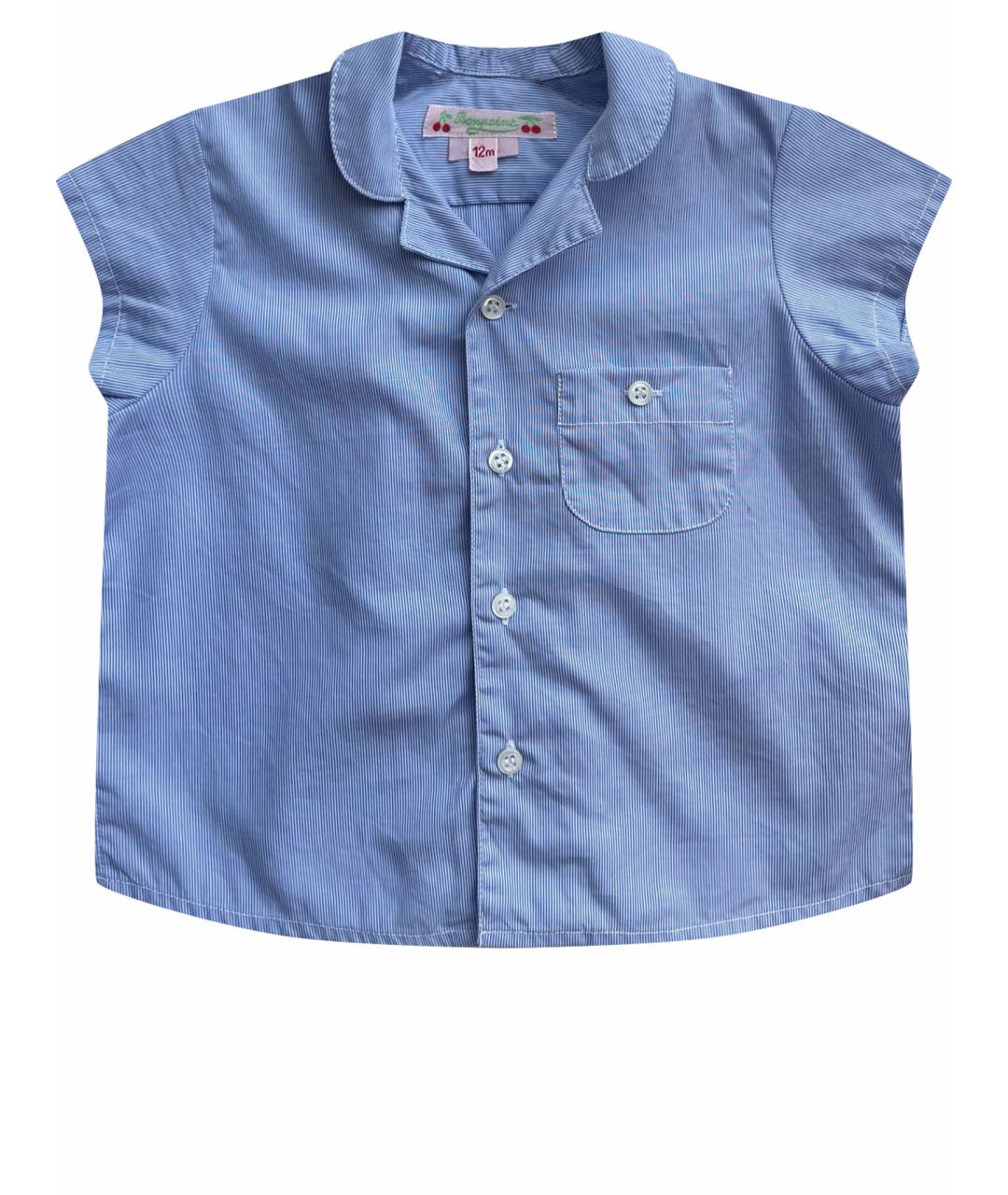BONPOINT Голубая хлопковая блузка для девочек, фото 1