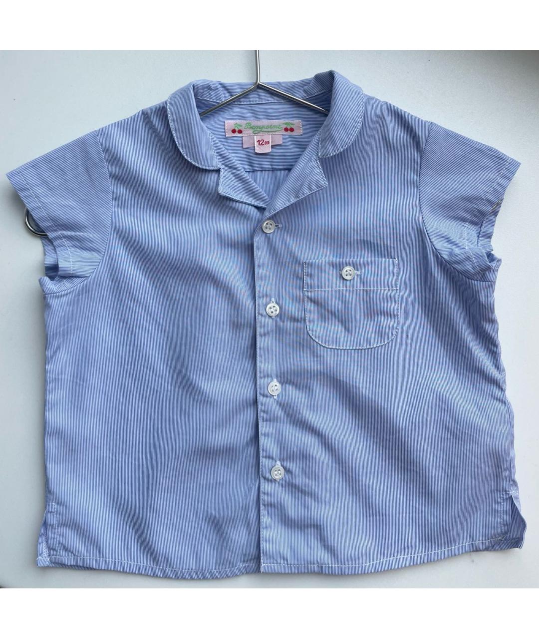BONPOINT Голубая хлопковая блузка для девочек, фото 5