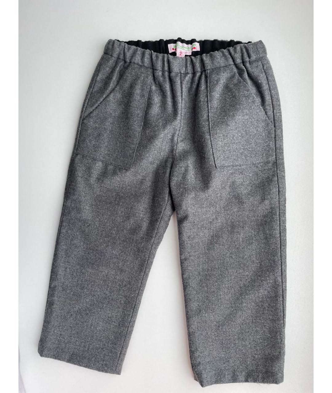 BONPOINT Серые шерстяные брюки и шорты, фото 4