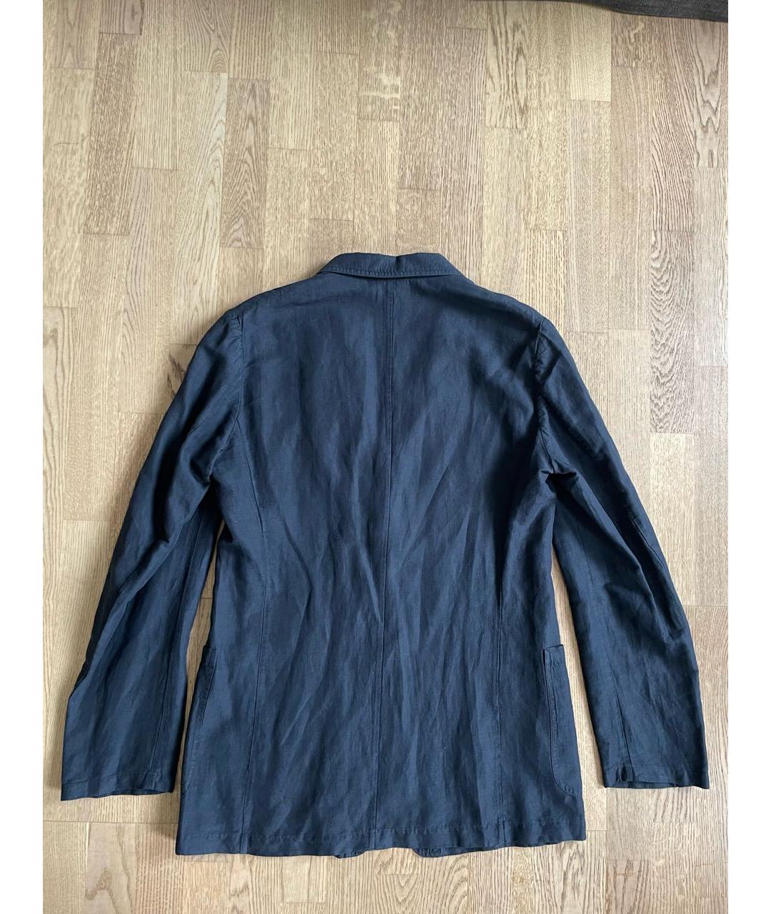 DRIES VAN NOTEN Темно-синий хлопковый пиджак, фото 2