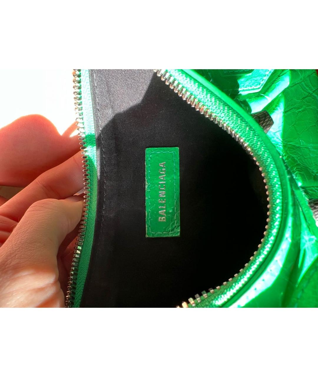 BALENCIAGA Зеленая кожаная сумка через плечо, фото 4