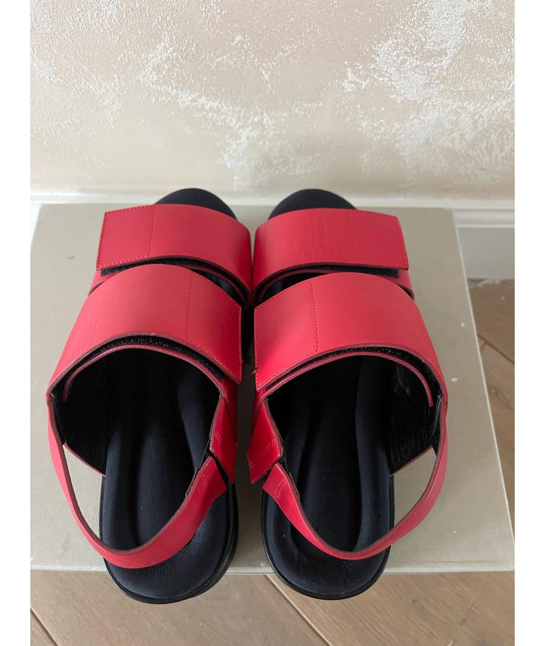 MARNI Красные кожаные сандалии, фото 3
