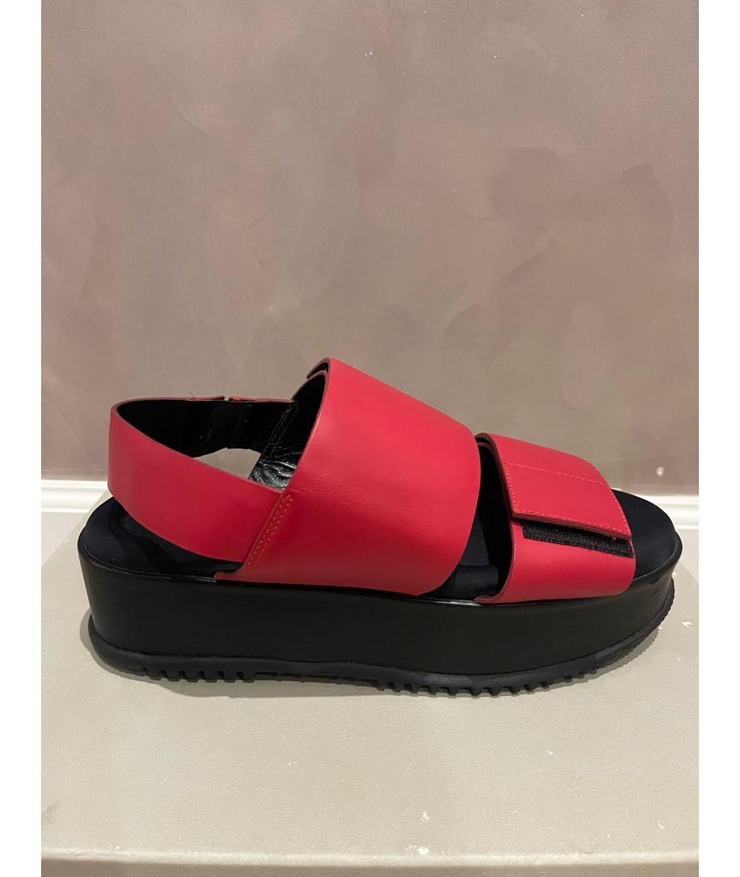 MARNI Красные кожаные сандалии, фото 8