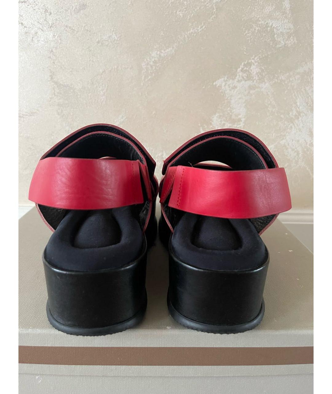 MARNI Красные кожаные сандалии, фото 4