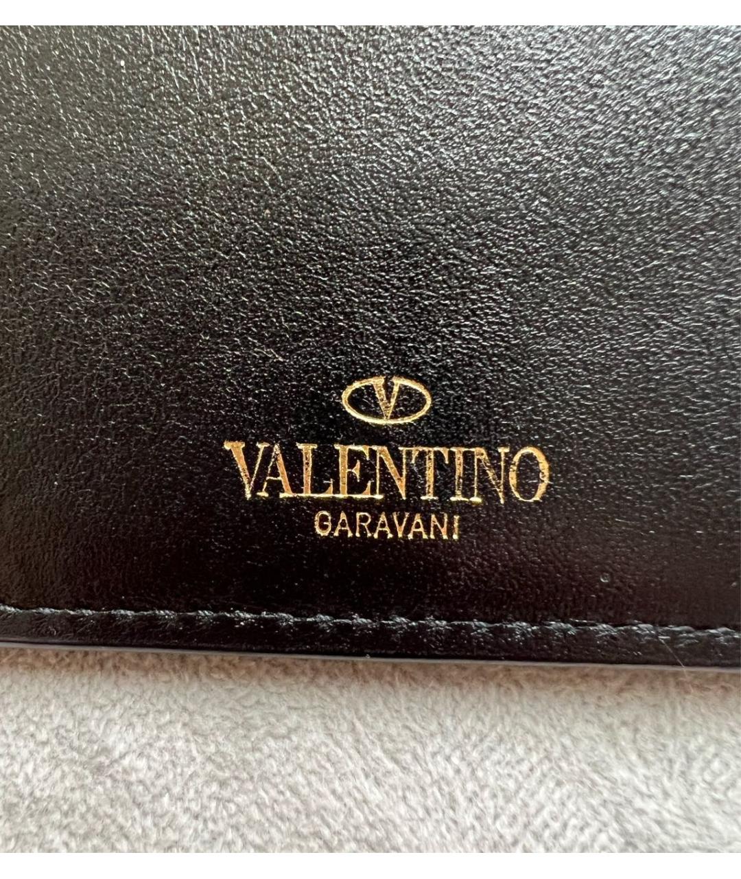 VALENTINO Черный кожаный кардхолдер, фото 3