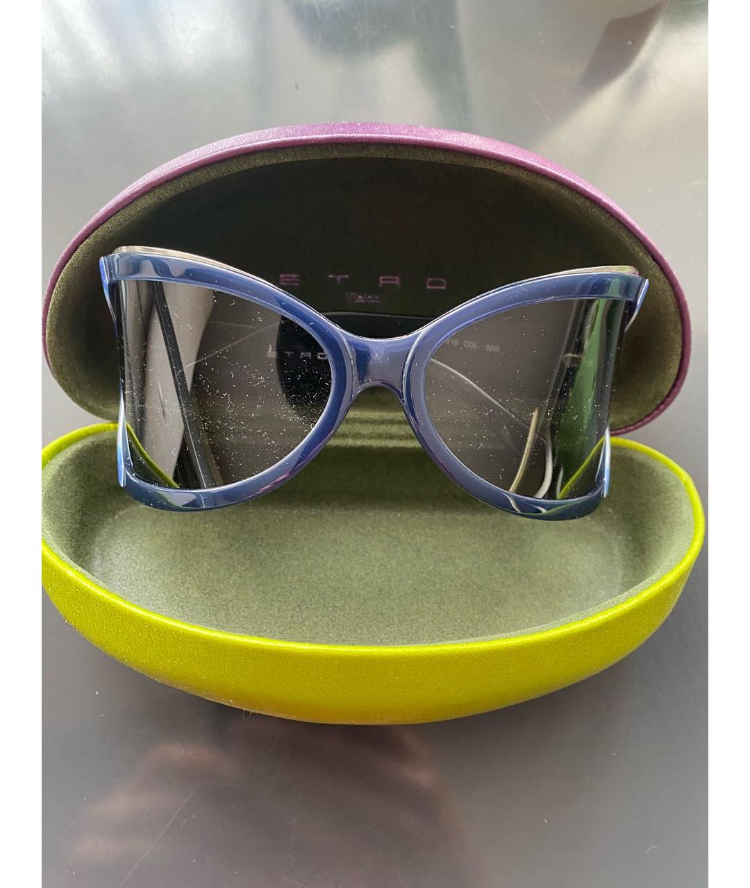 ETRO Синие пластиковые солнцезащитные очки, фото 5