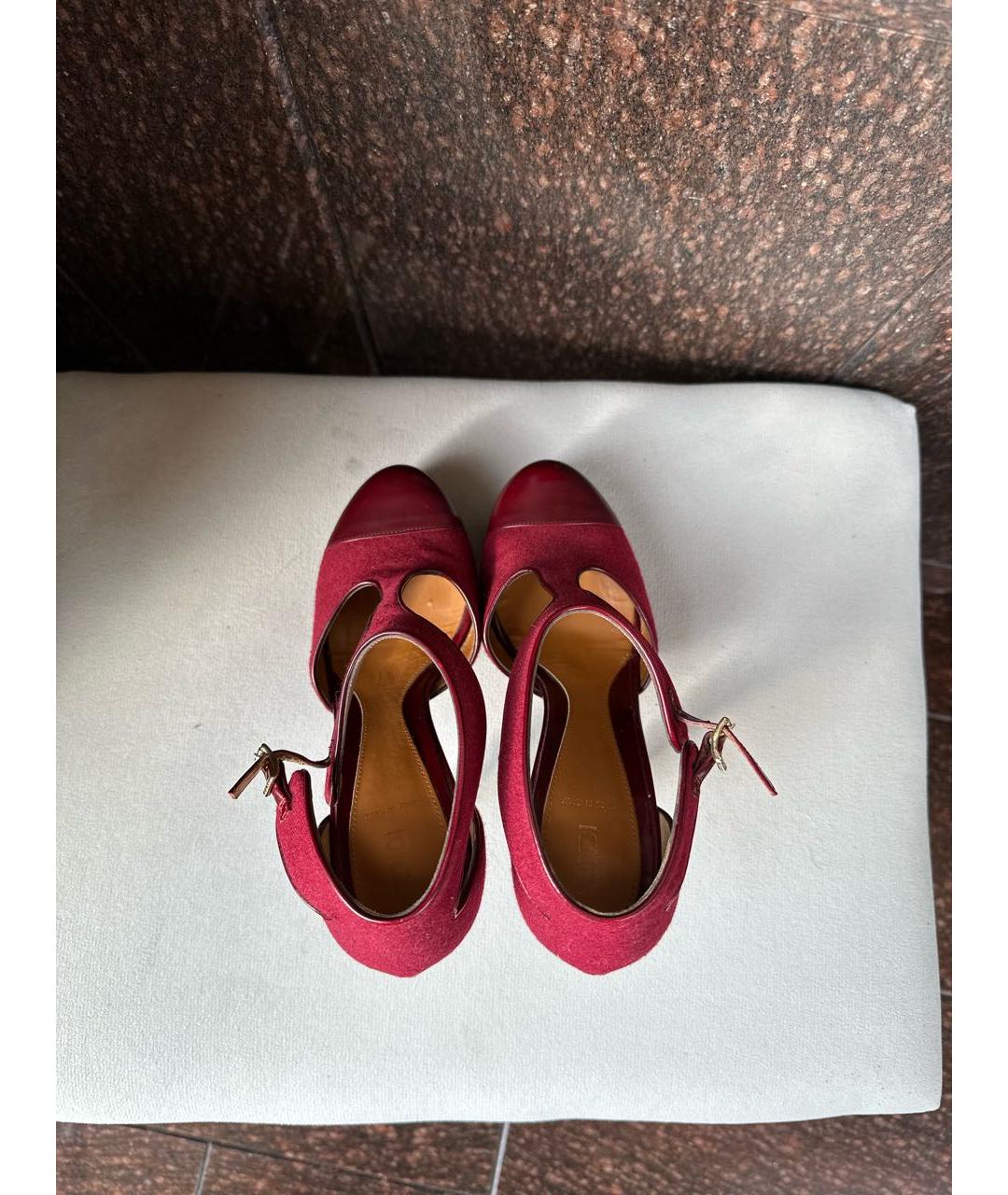 FENDI Бордовые кожаные туфли, фото 3