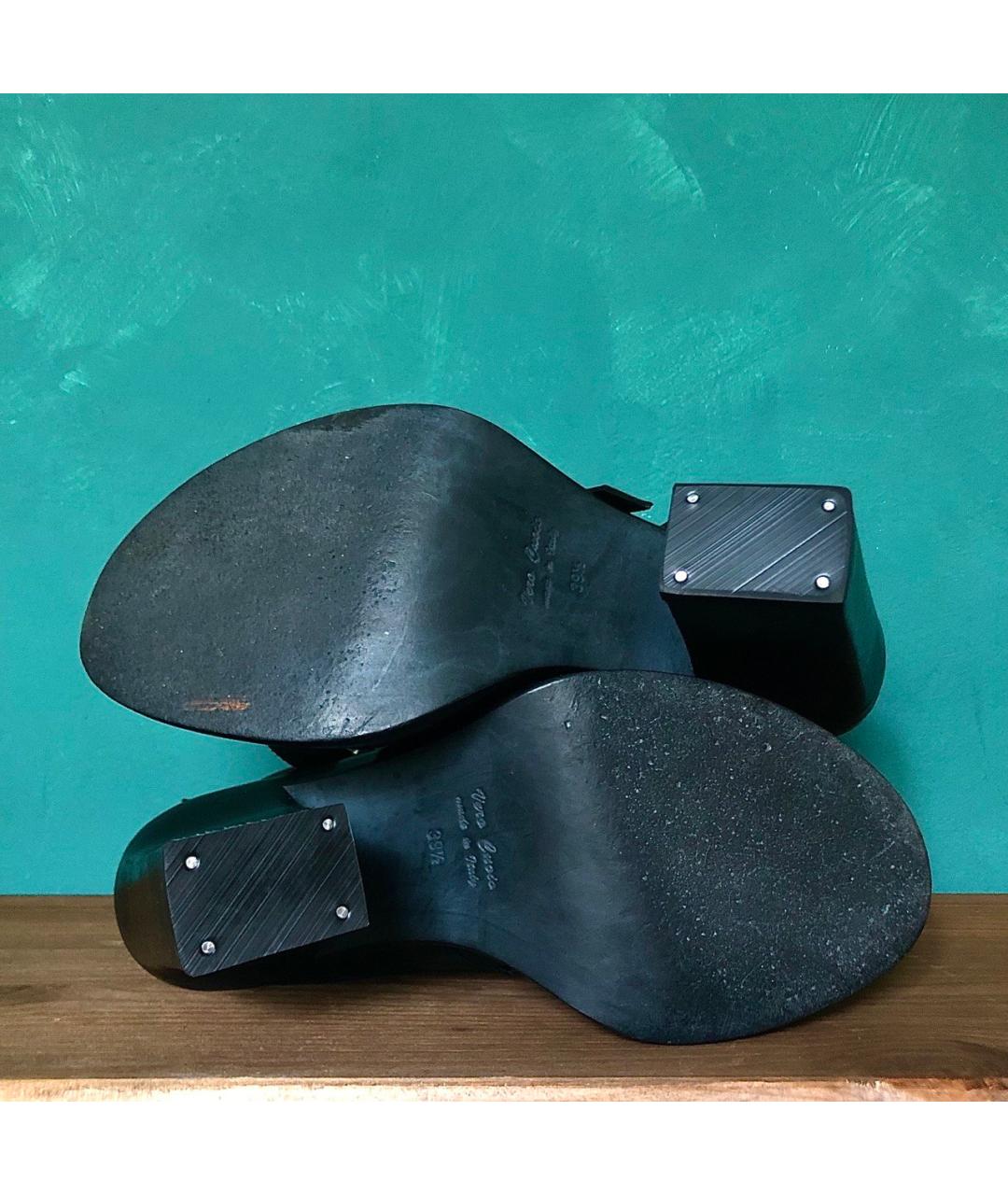 ANN DEMEULEMEESTER Черные кожаные сандалии, фото 7