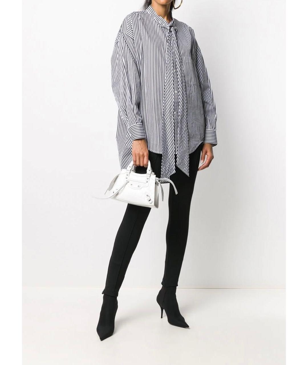 BALENCIAGA Белая кожаная сумка через плечо, фото 6
