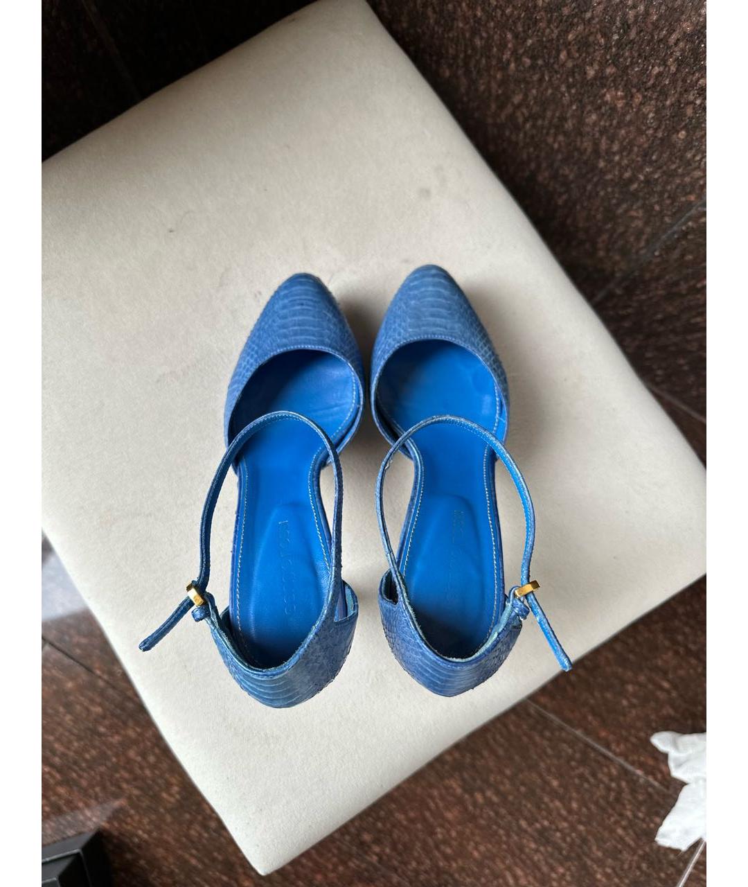 SERGIO ROSSI Синие туфли из экзотической кожи, фото 3