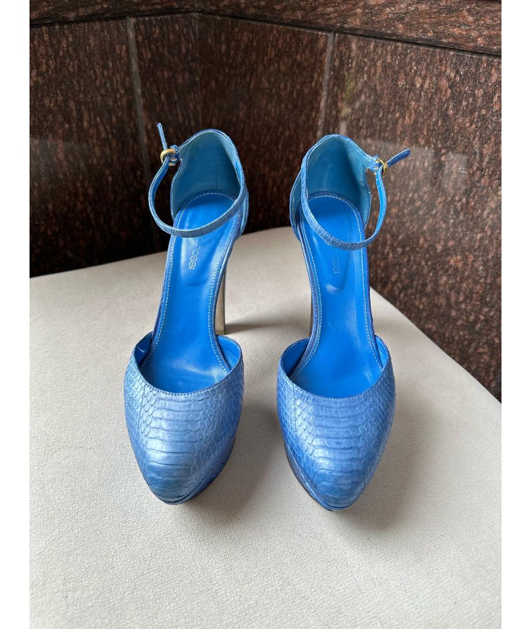 SERGIO ROSSI Синие туфли из экзотической кожи, фото 2