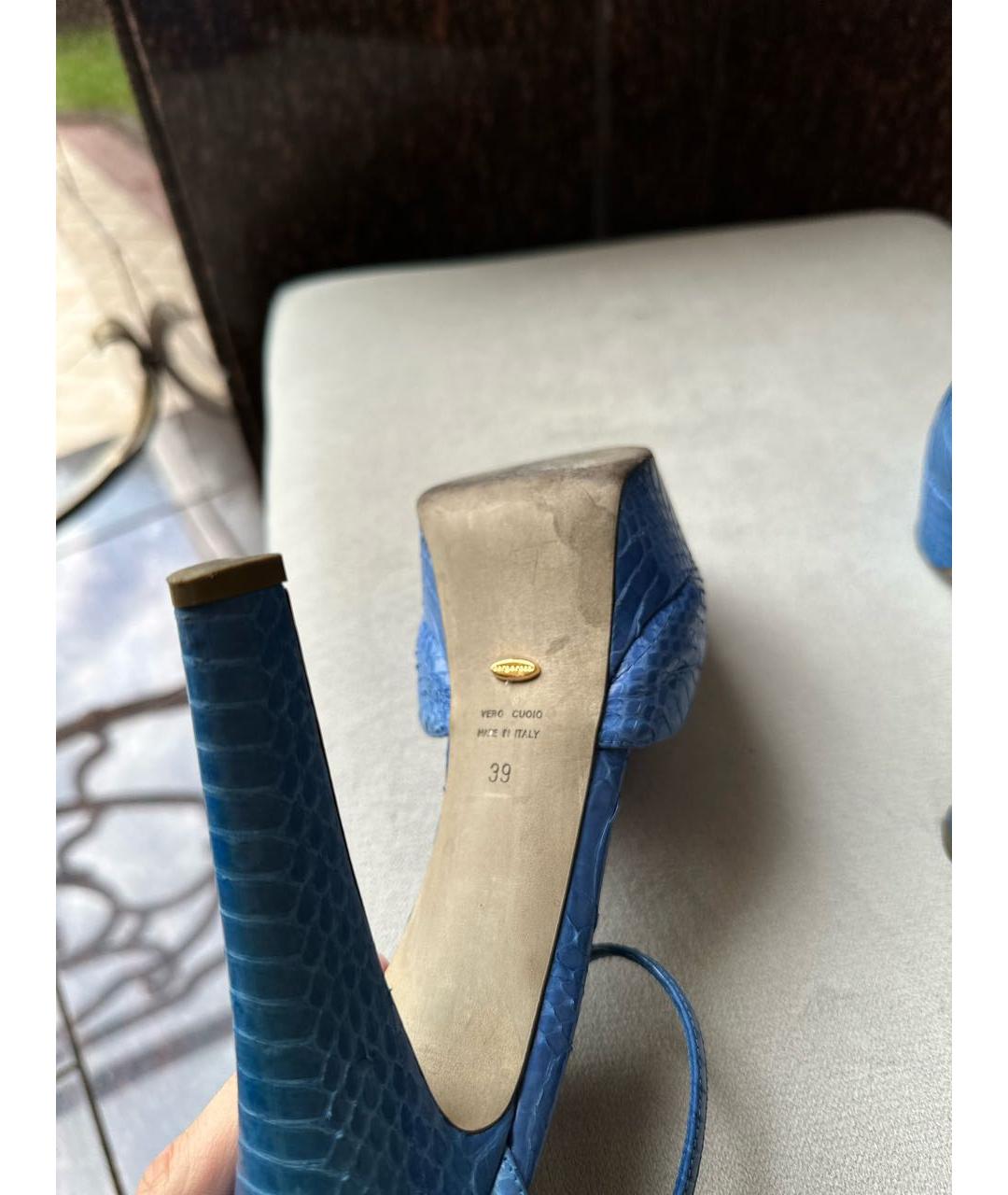 SERGIO ROSSI Синие туфли из экзотической кожи, фото 5
