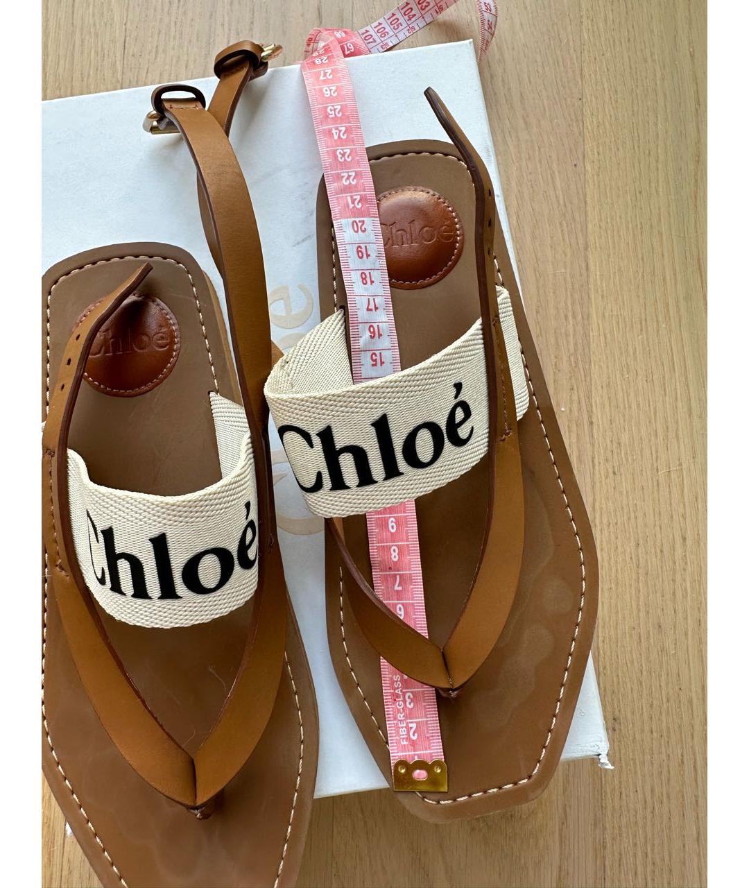 CHLOE Бежевые сандалии, фото 5