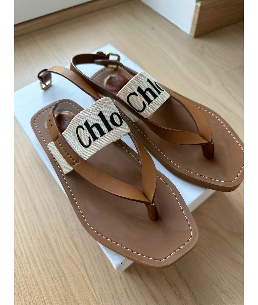 CHLOE Бежевые сандалии, фото 7