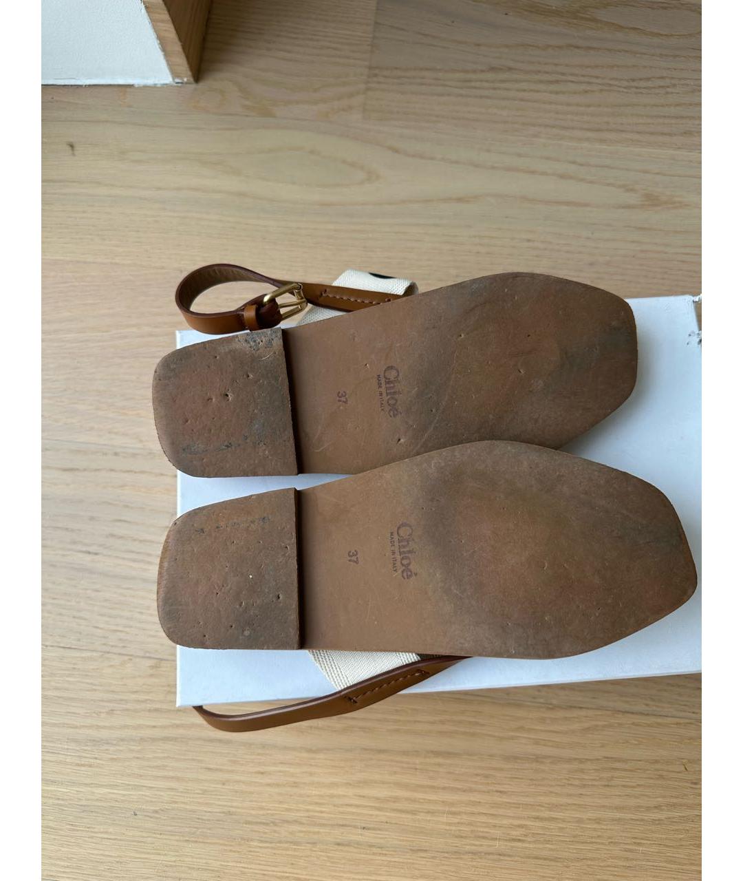 CHLOE Бежевые сандалии, фото 6