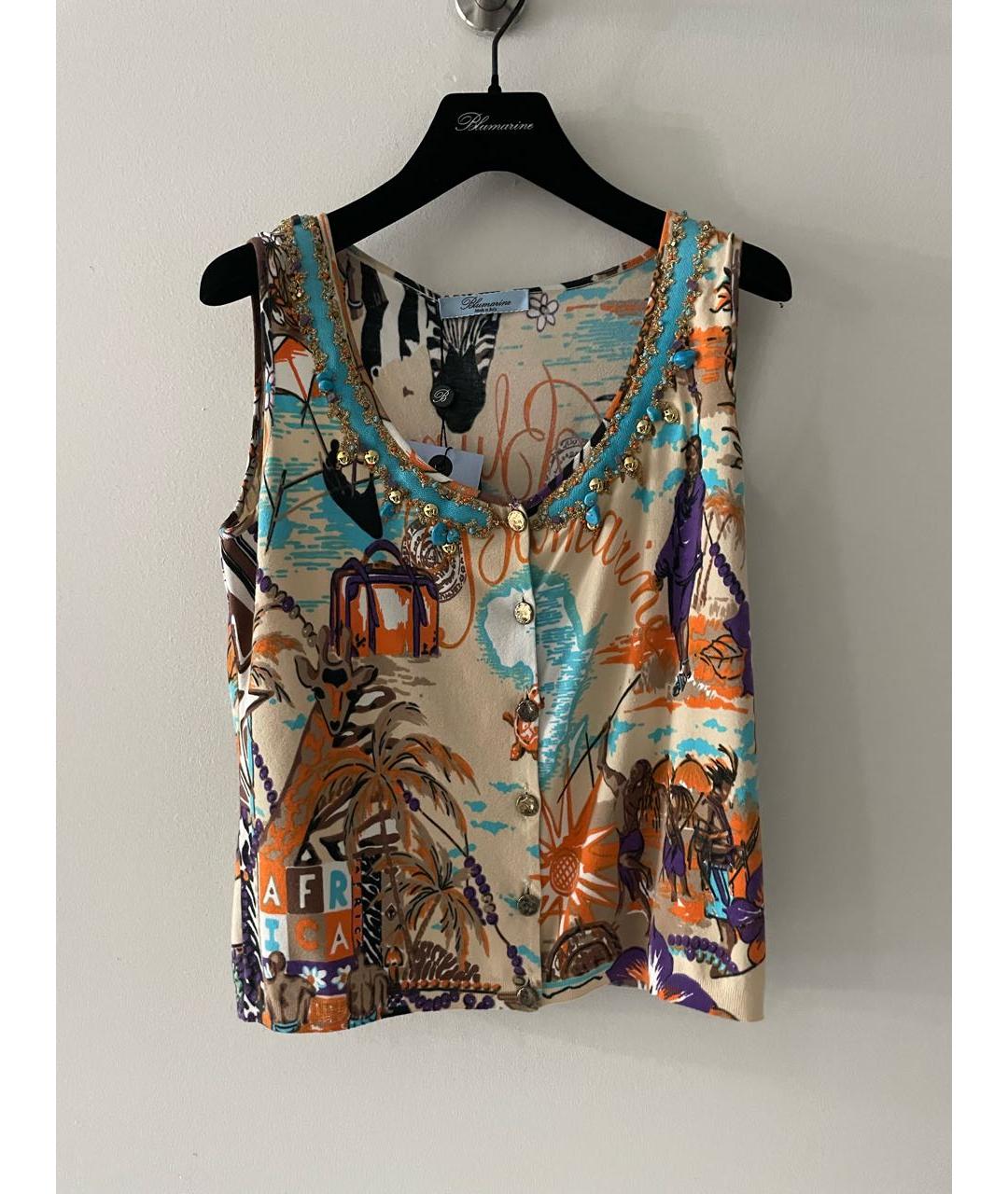 BLUMARINE Мульти вискозная майка, фото 8