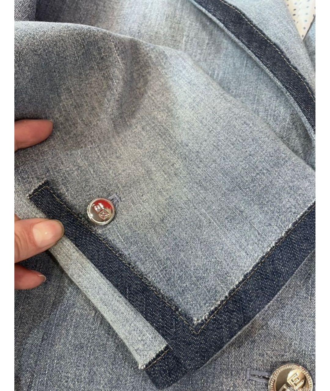 ERMANNO SCERVINO Голубой деним жакет/пиджак, фото 4