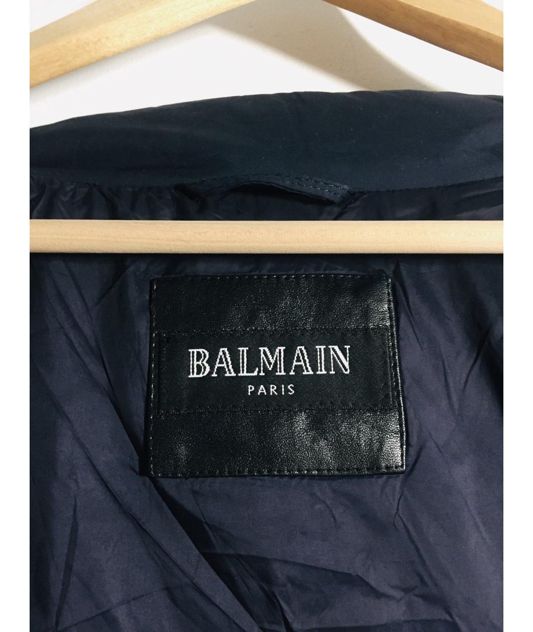 BALMAIN Темно-синяя полиэстеровая куртка, фото 3