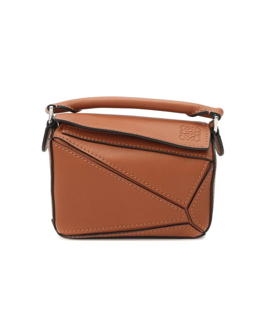 LOEWE Коричневая кожаная сумка через плечо, фото 3