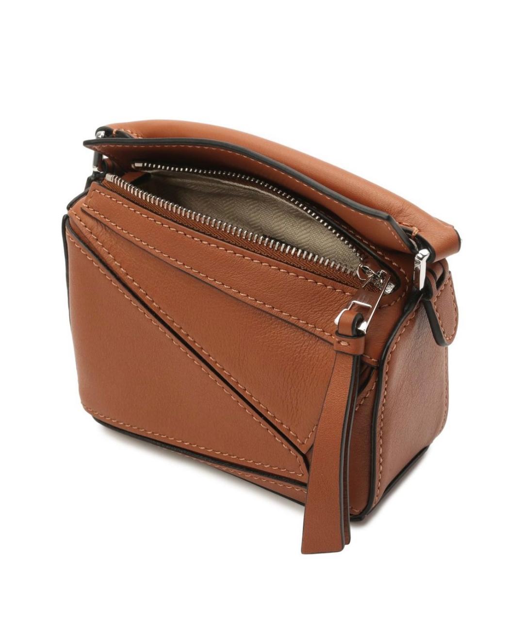 LOEWE Коричневая кожаная сумка через плечо, фото 2