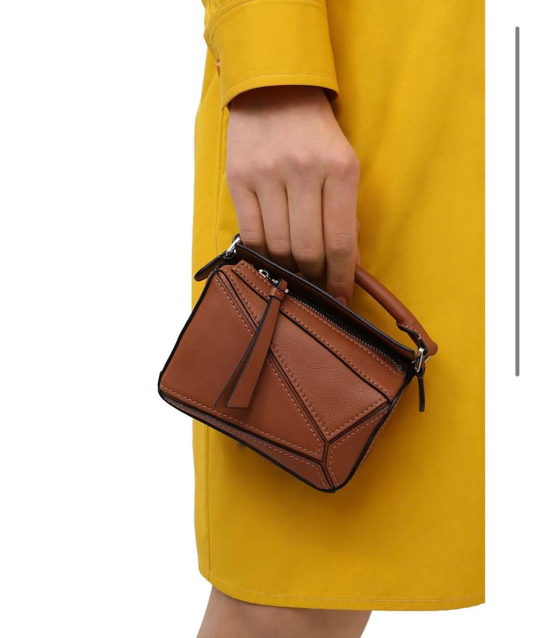 LOEWE Коричневая кожаная сумка через плечо, фото 4