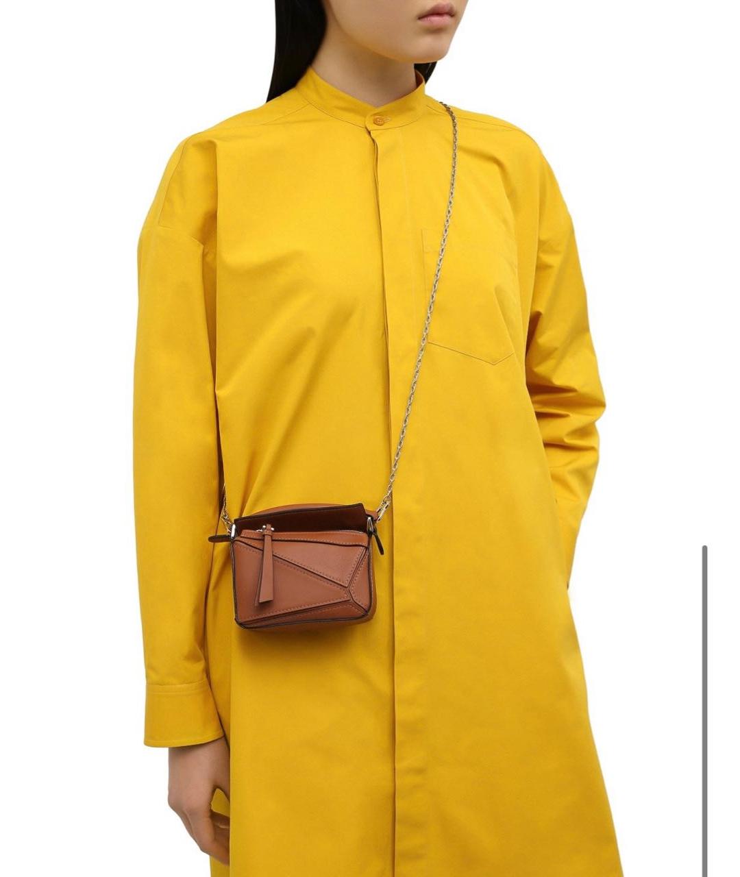 LOEWE Коричневая кожаная сумка через плечо, фото 5