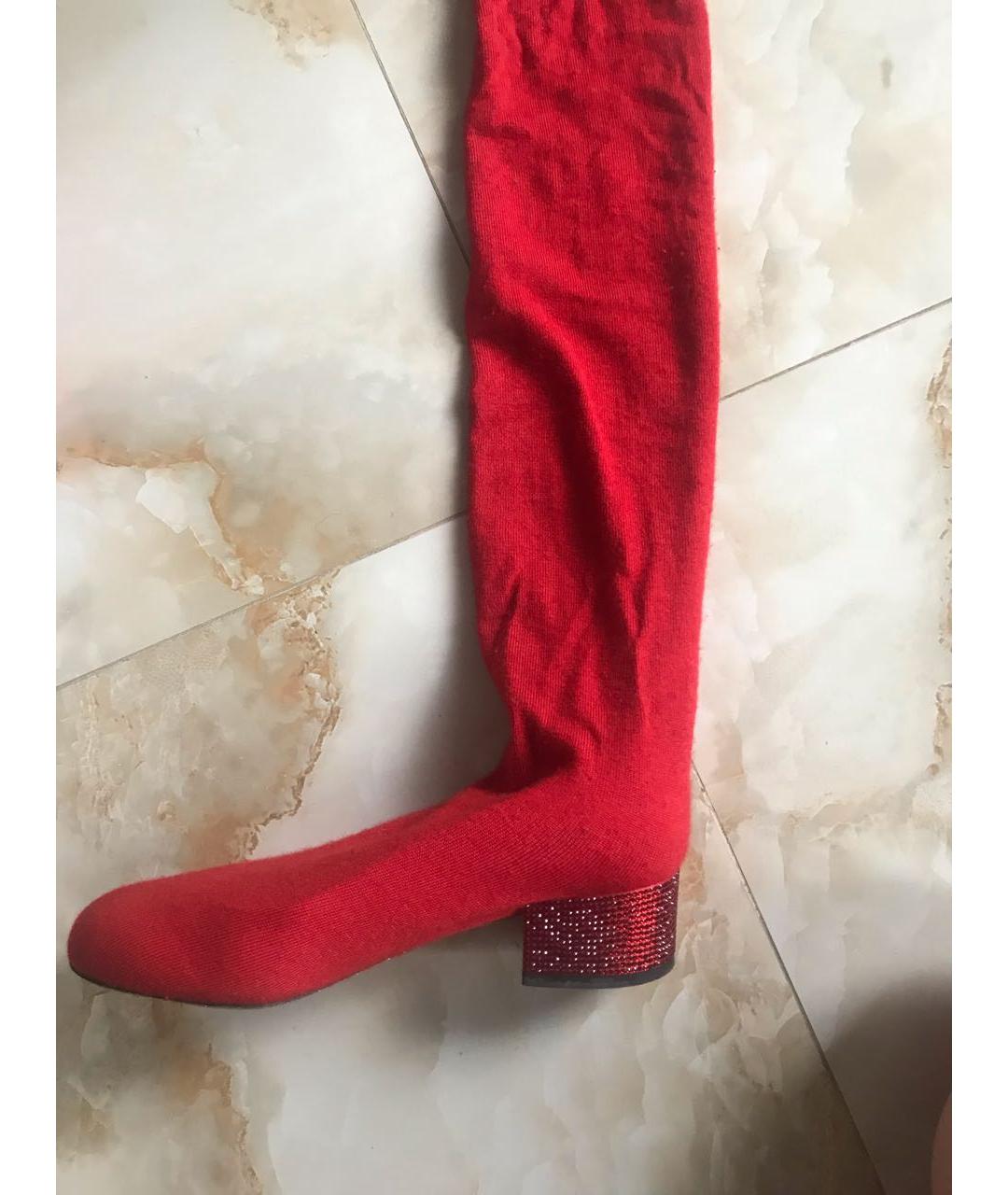RENE CAOVILLA Красные текстильные ботфорты, фото 6