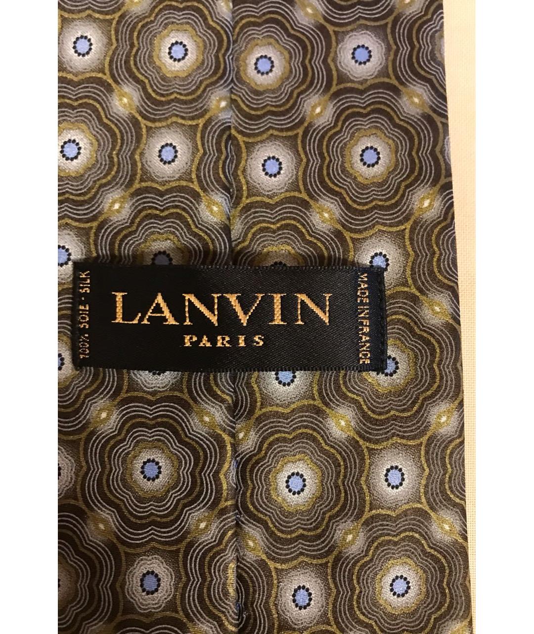 LANVIN Зеленый шелковый галстук, фото 3