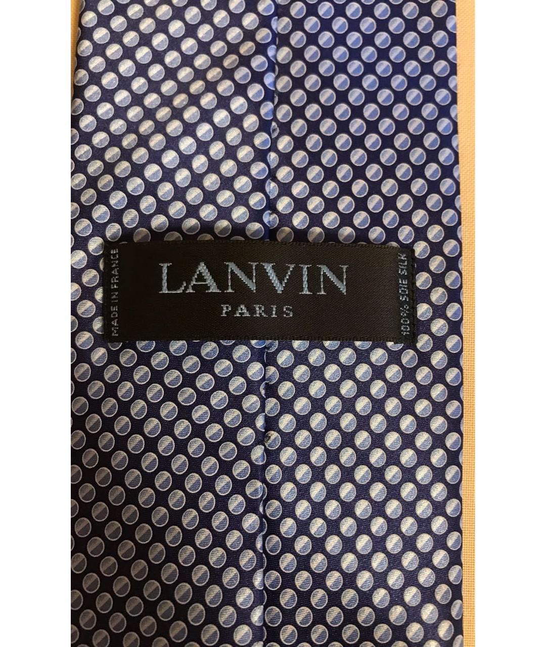 LANVIN Голубой шелковый галстук, фото 3