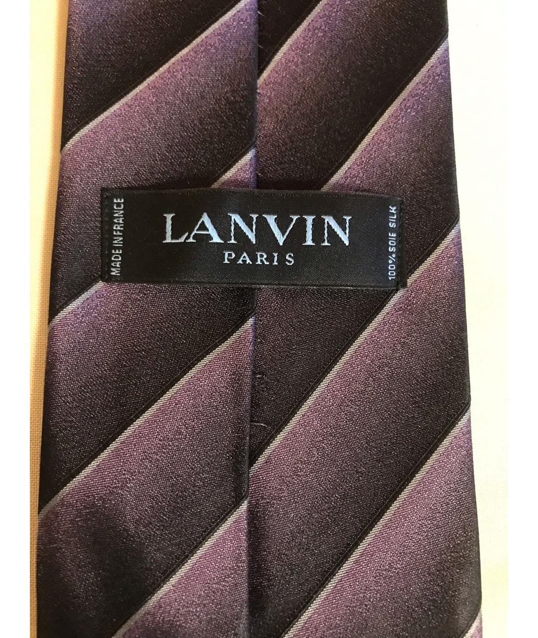 LANVIN Бордовый шелковый галстук, фото 3