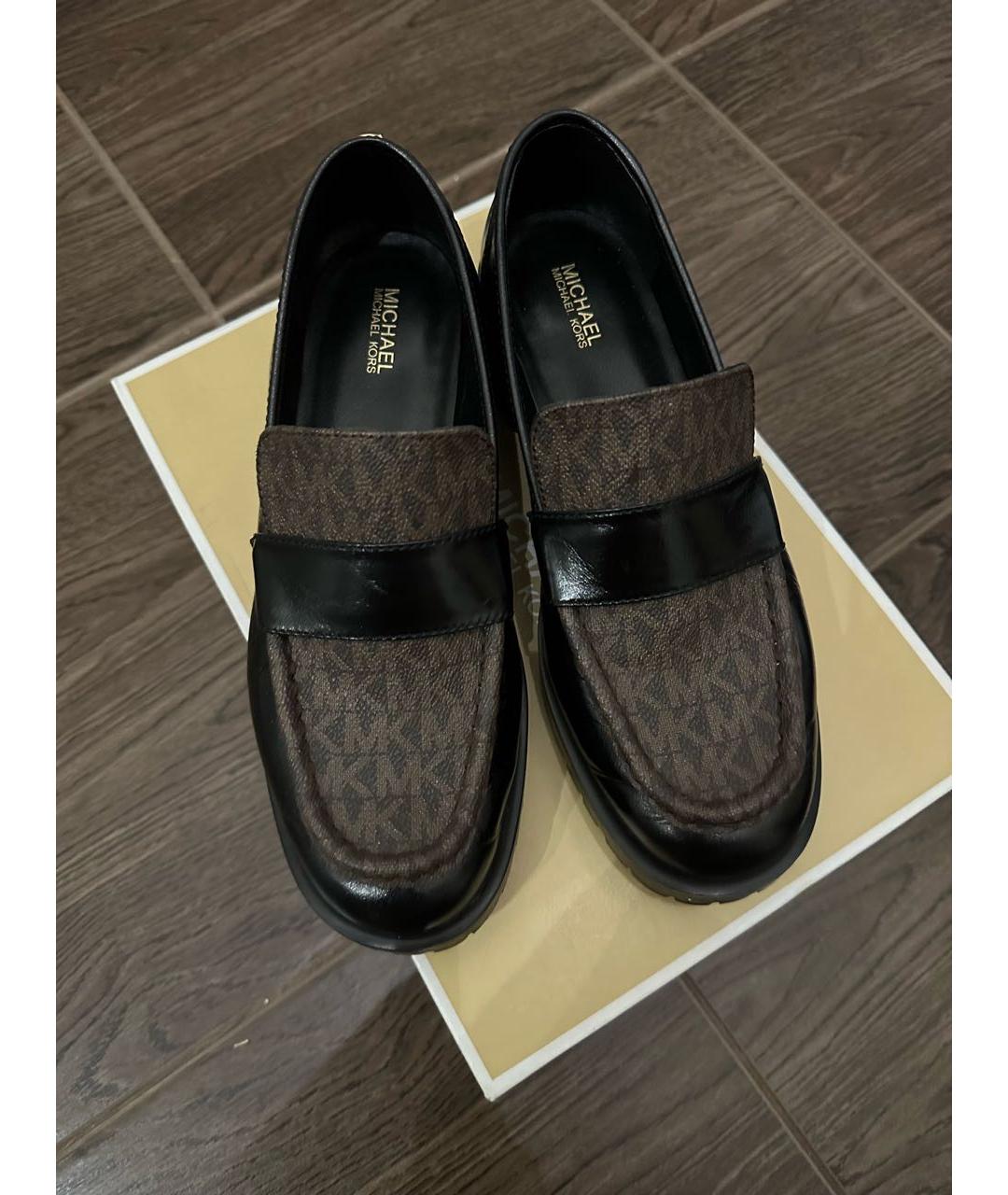 MICHAEL KORS Черные кожаные брогги и оксфорды, фото 2