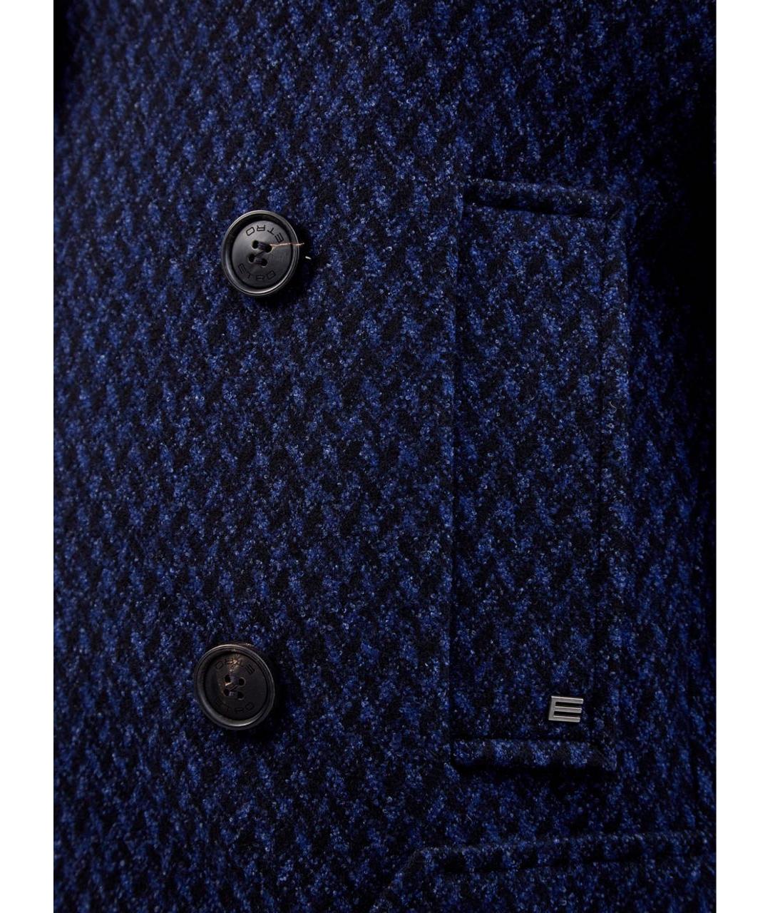 ETRO Темно-синее шерстяное пальто, фото 5