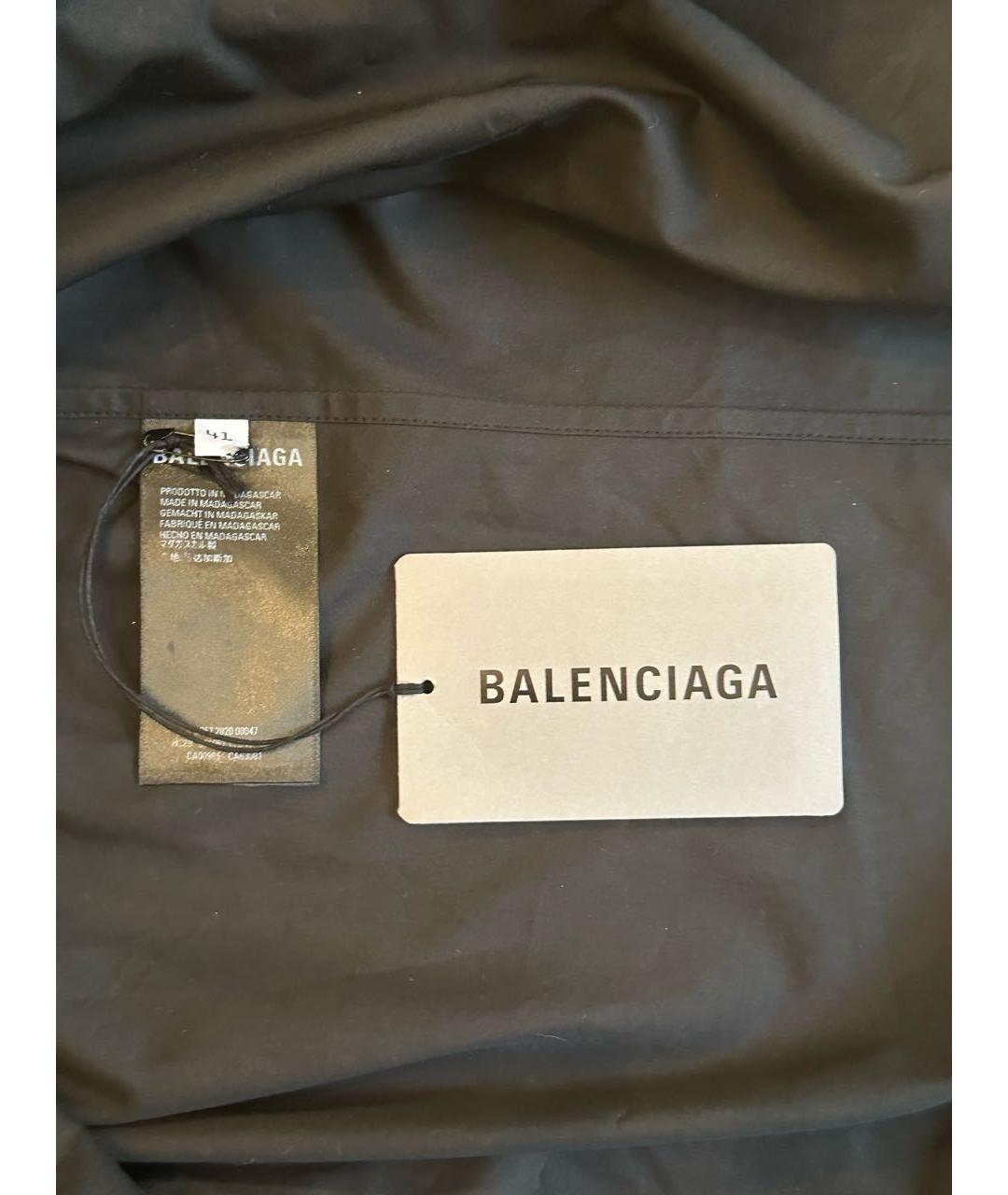 BALENCIAGA Черная хлопковая кэжуал рубашка, фото 6