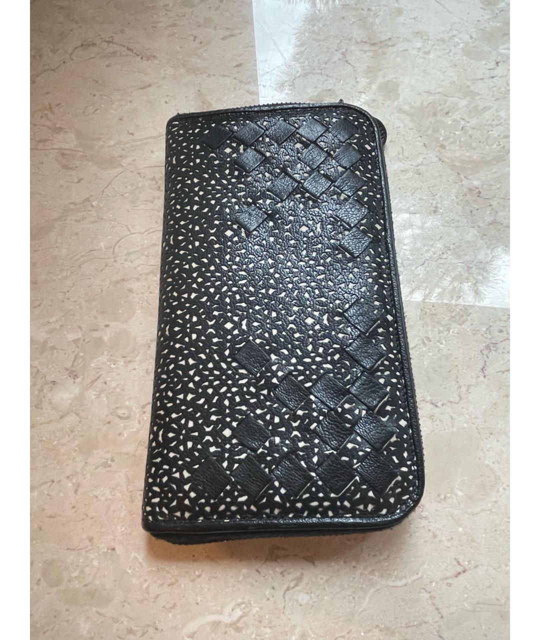 BOTTEGA VENETA Черный кожаный кошелек, фото 2