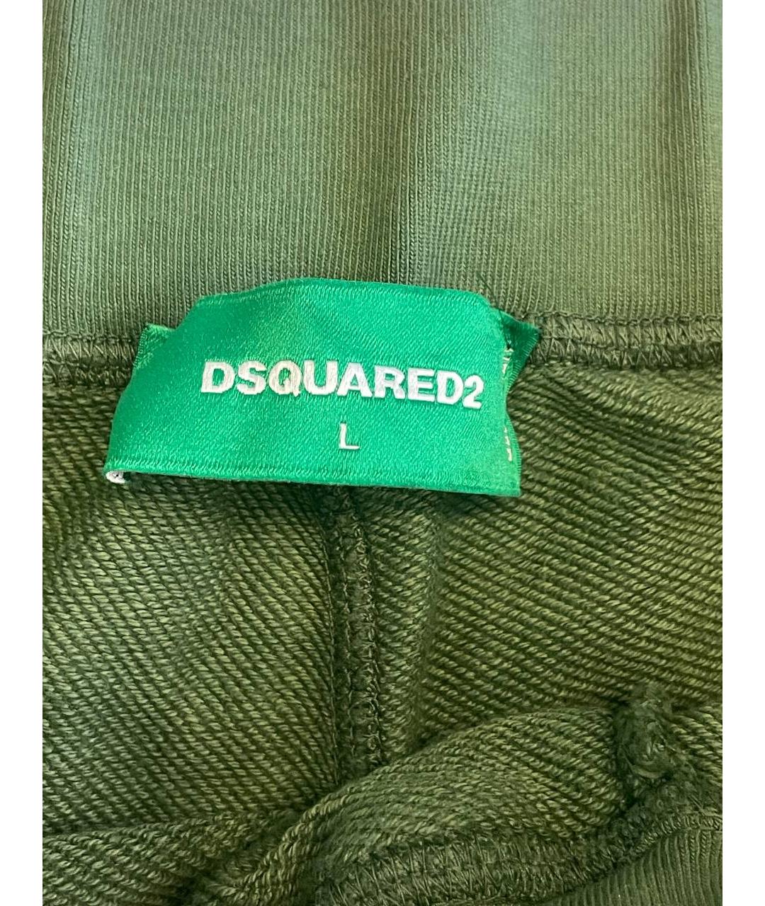 DSQUARED2 Зеленые хлопковые повседневные брюки, фото 3
