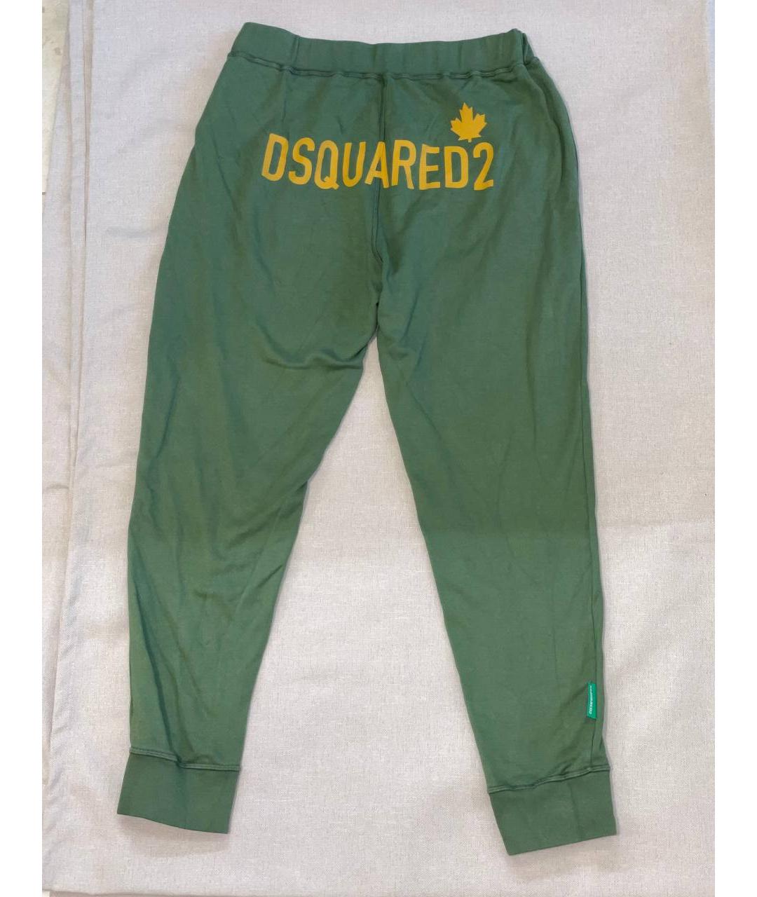 DSQUARED2 Зеленые хлопковые повседневные брюки, фото 2