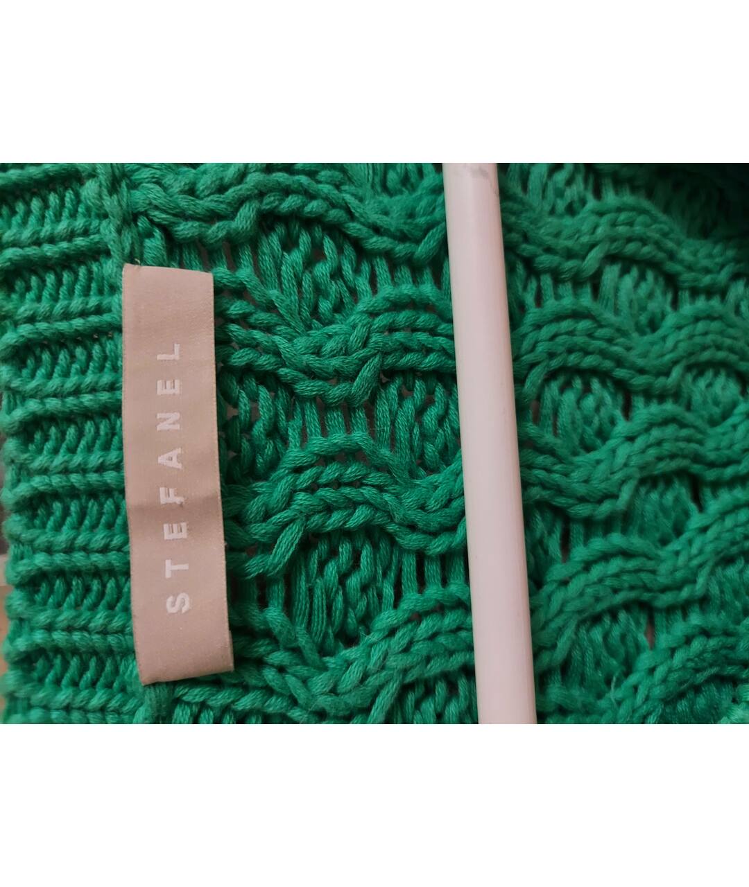 STEFANEL Зеленый хлопковый джемпер / свитер, фото 3