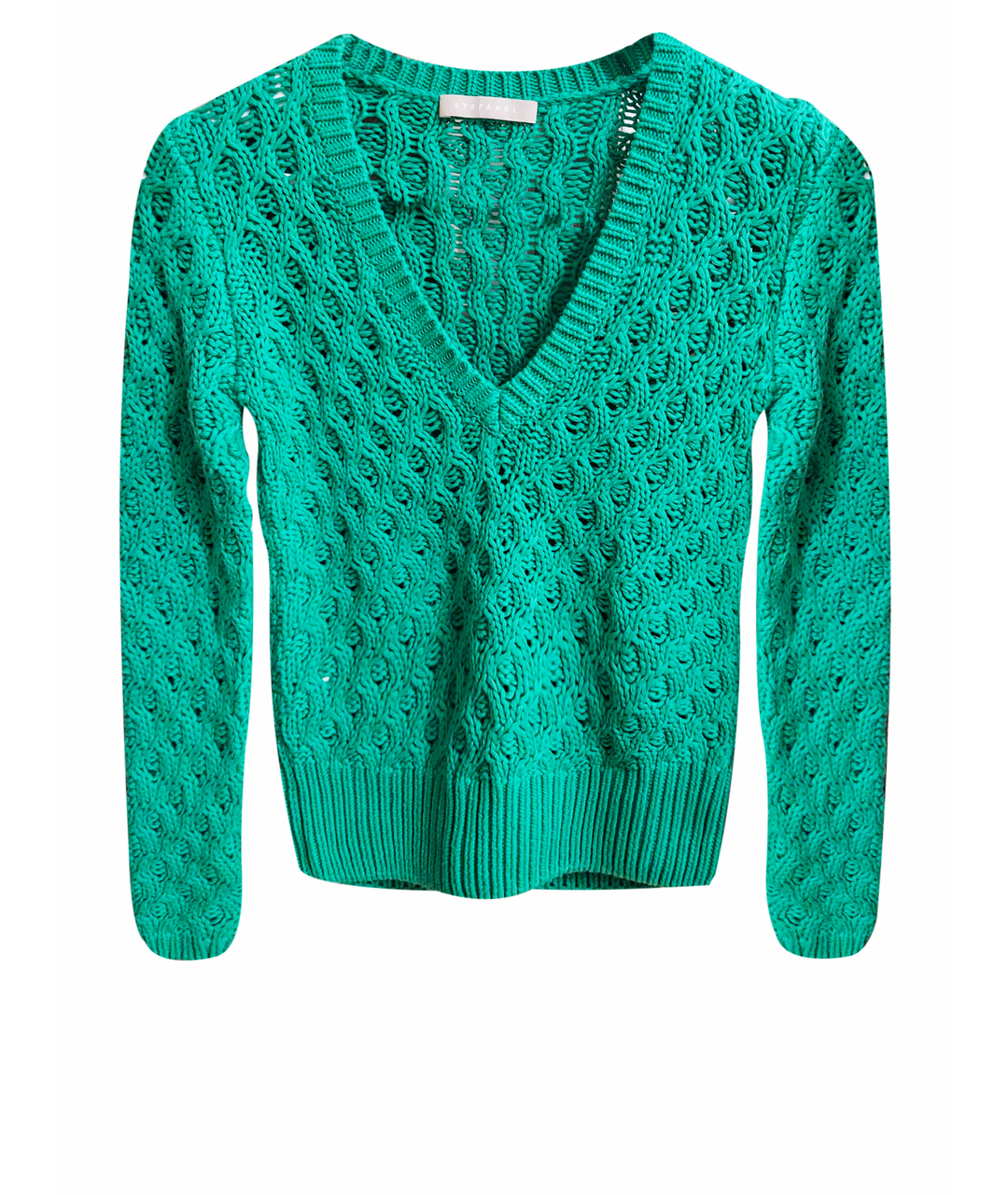STEFANEL Зеленый хлопковый джемпер / свитер, фото 1