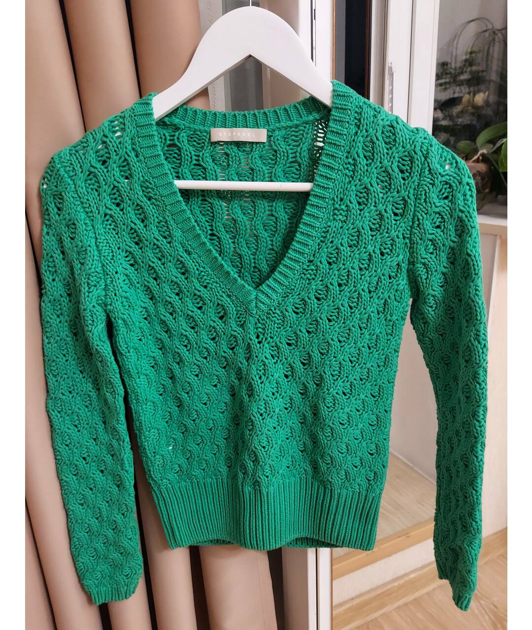 STEFANEL Зеленый хлопковый джемпер / свитер, фото 6