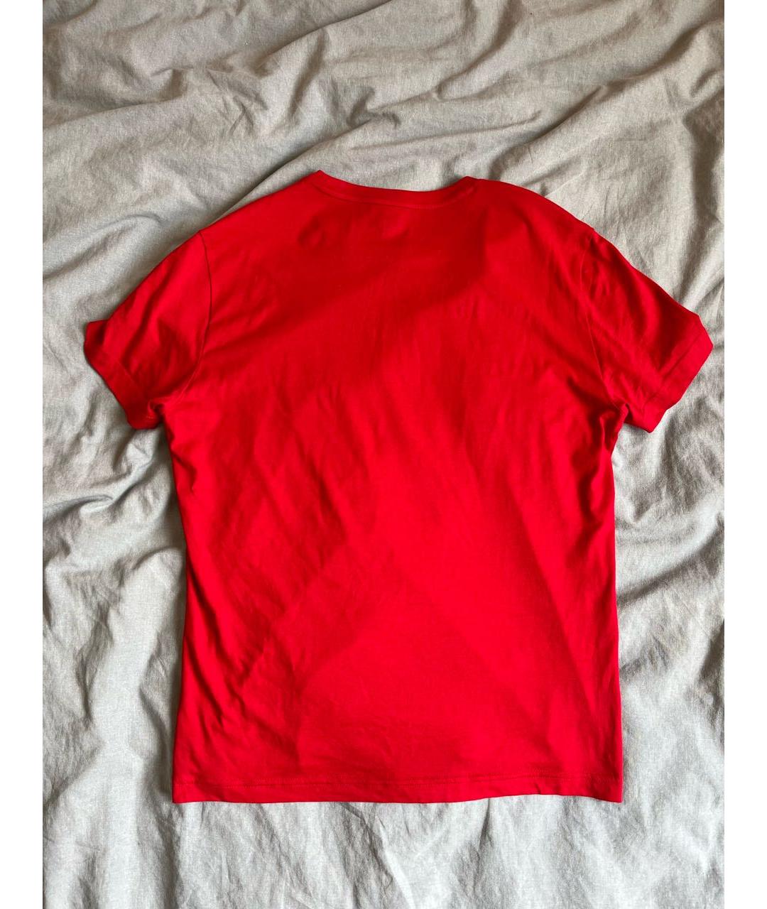 EMPORIO ARMANI Красная хлопко-шерстяная футболка, фото 2