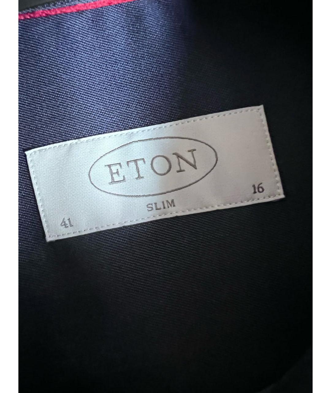 ETON Темно-синяя хлопковая классическая рубашка, фото 3