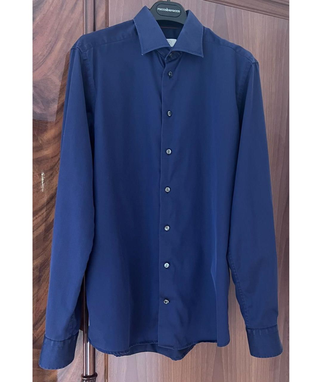 ETON Темно-синяя хлопковая классическая рубашка, фото 4