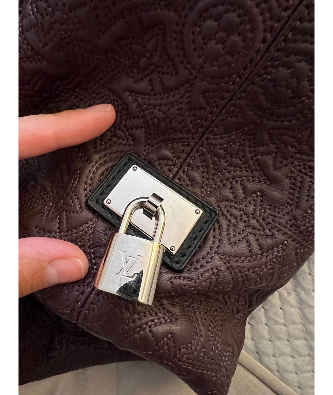 LOUIS VUITTON PRE-OWNED Бордовая кожаная сумка с короткими ручками, фото 6